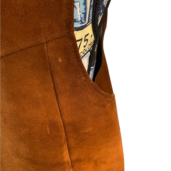 Vintage 70s Suede Leather Joo-Kay Vest Cognac Western Cowboy-Core Size 40 Unisex - Picture 4 of 7